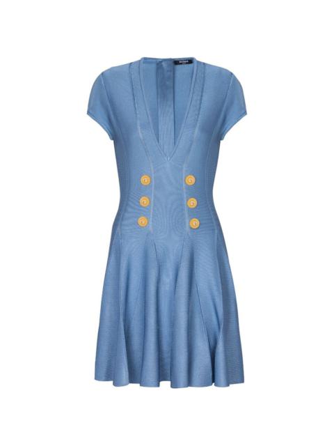 Balmain Balmain 6-Button Fine-Knit Minidress