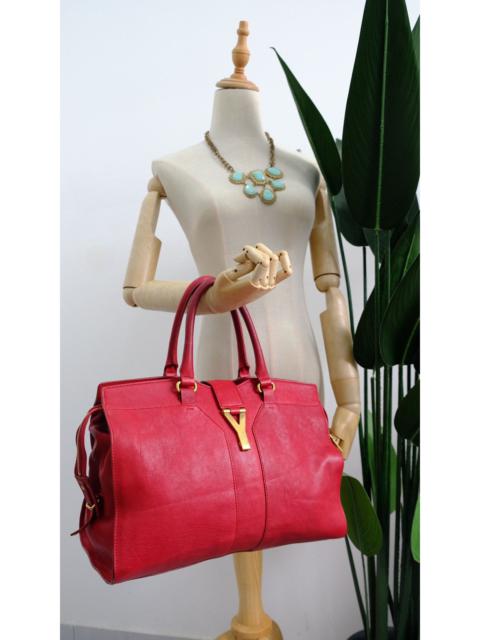 SAINT LAURENT YVES SAINT LAURENT Red Leather Medium Cabas Chyc handbag