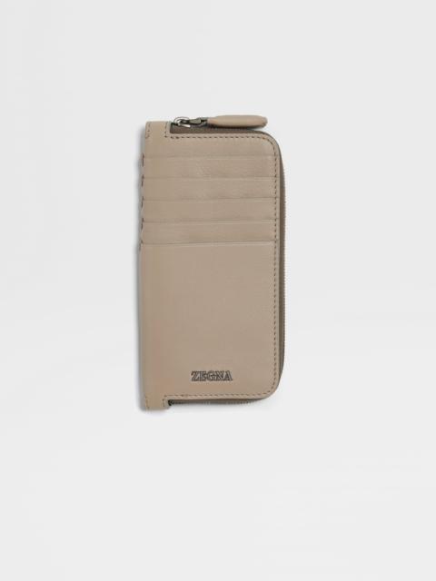 ZEGNA LIGHT TAUPE SECONDSKIN WALLET