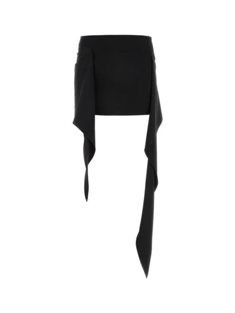 The Attico Woman Black Wool Blend Riley Mini Skirt