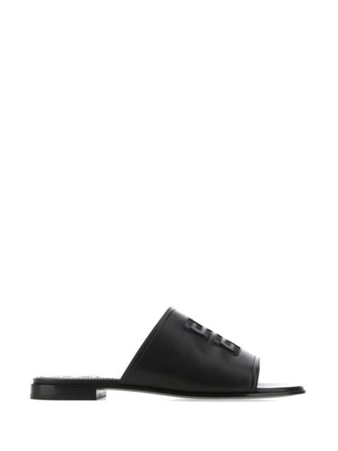 GIVENCHY WOMAN Black Nappa Leather 4G Slippers