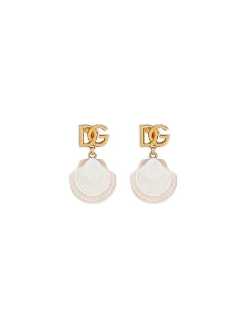 Dg Logo And Shell Earrings