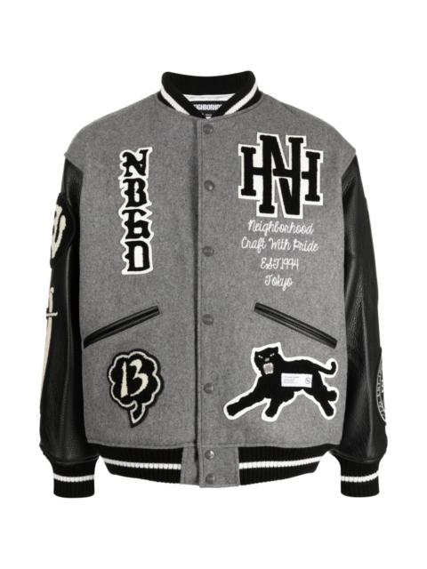 NEIGHBORHOOD LOGO-PATCH VARSITY JACKET