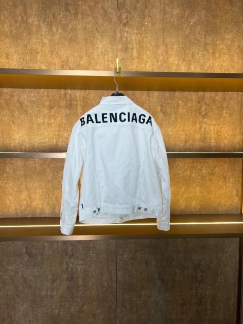 BALENCIAGA Balenciaga back logo denim jacket in white