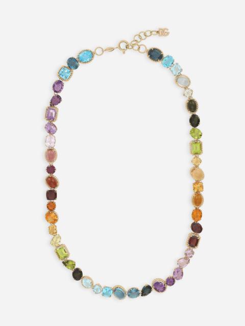 Dolce & Gabbana Rainbow Necklace 18-carat yellow gold and multicolored gems