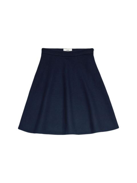 AMI Paris viring-wool blend A-line skirt