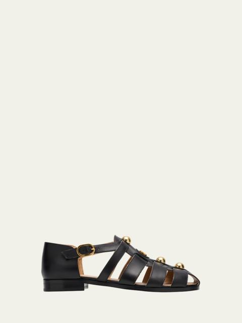 Valentino VLogo Stud Leather Fisherman Sandals