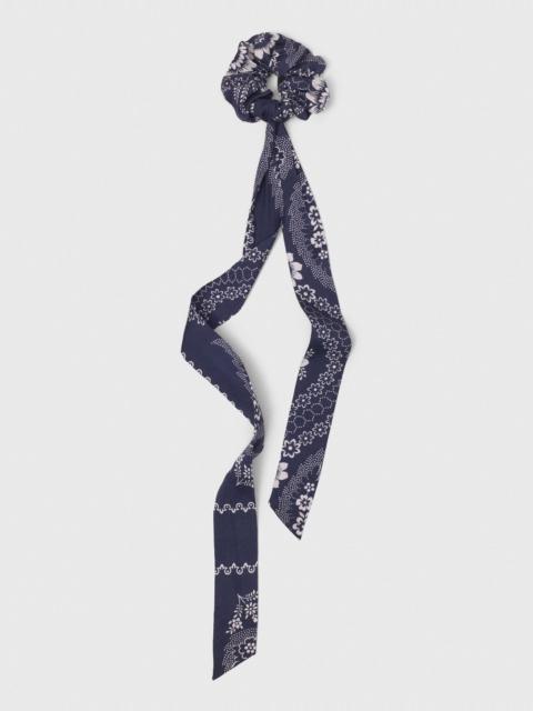 maje Printed scrunchie with twill