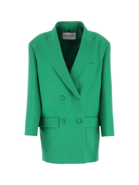 Valentino Green Crepe Couture Oversize Blazer