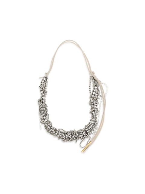 Dries Van Noten Dries Van Noten Women Necklace Decorated With Rhinestones And Adjustable Lace