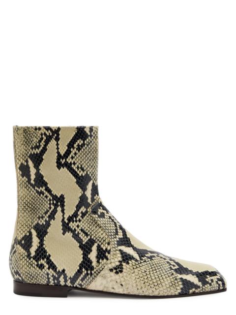 KHAITE Khaite Colt Python-effect Leather Ankle Boots