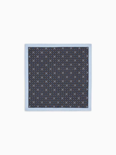 GIORGIO ARMANI PRINTED SILK POCKET SQUARE