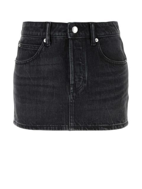 Alexander Wang Women Dark Grey Denim Mini Skirt