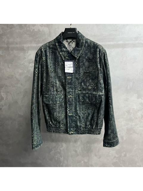 Louis Vuitton Louis Vuitton Grey Logo Lettering Single-Breasted Long-Sleeve Denim Jacket