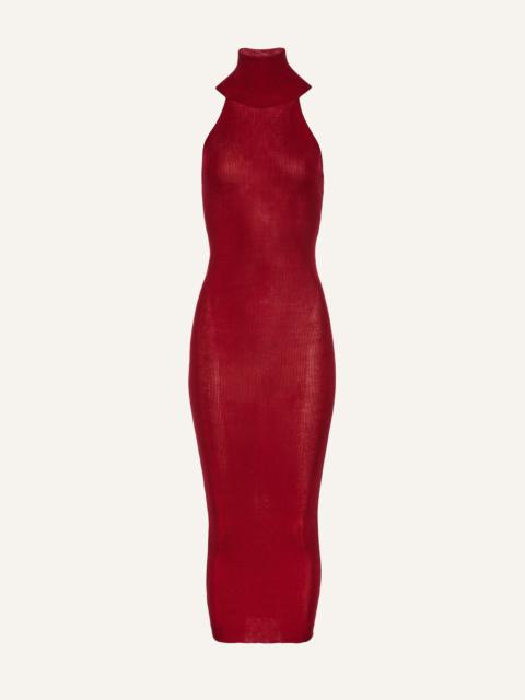 MAGDA BUTRYM Turtleneck midi dress in bordeaux