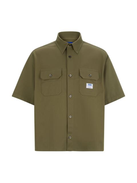 HUGO OVERSIZED-FIT SHIRT IN COTTON TWILL WITH ZIP CLOSURE