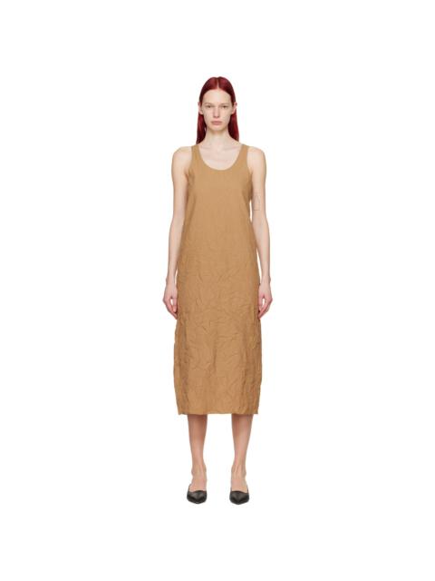 AURALEE Brown Wrinkled Midi Dress