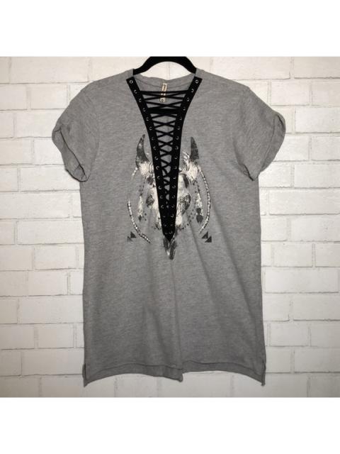 Other Designers LF Emma & Sam Western Boho Lace-Up Graphic Tee