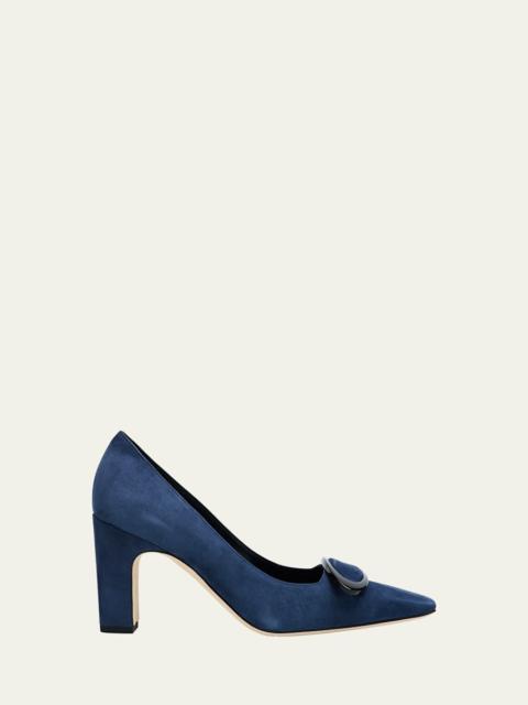 Manolo Blahnik Fenixhi Kid Suede Pumps