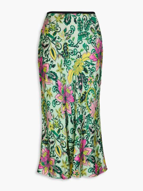DIANE VON FURSTENBERG Dina reversible floral-print satin midi skirt
