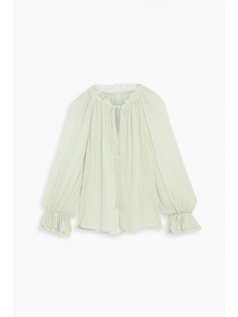 Alice + Olivia Josephine ruffled chiffon blouse