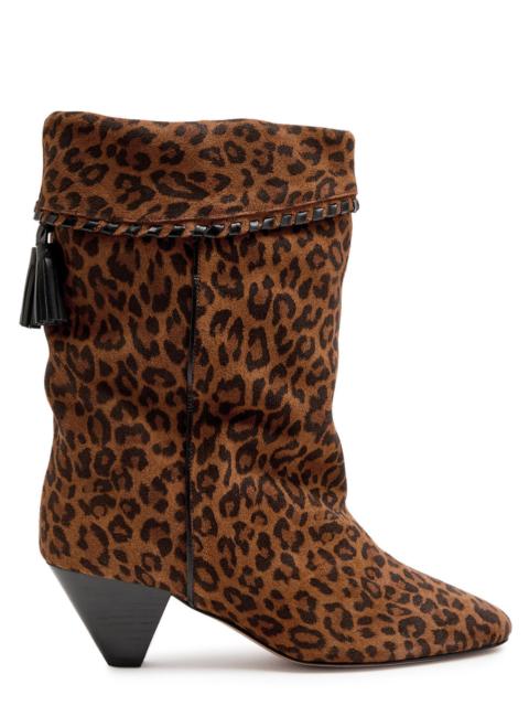 Isabel Marant Étoile Isabel Marant étoile Dalby 55 Leopard-print Brushed Suede Mid-calf Boots