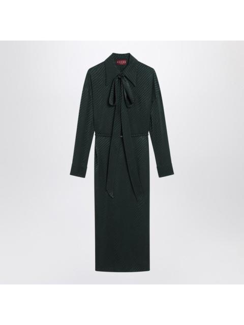 GUCCI Gucci Green Gg Jacquard Silk Wrap Dress Women