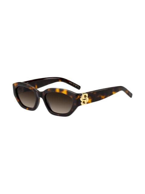 BOSS HAVANA-ACETATE SUNGLASSES WITH DOUBLE B MONOGRAM