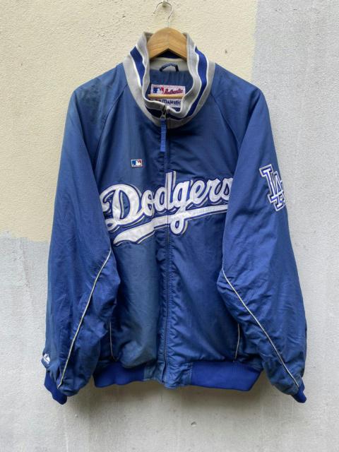 Other Designers Majestic - MLB Dodgers Baseball Zip up Nylon Bomber Blue Faded Jackets