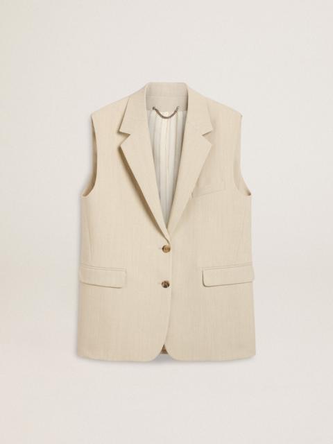 Golden Goose Women's khaki wool blend vest jacket