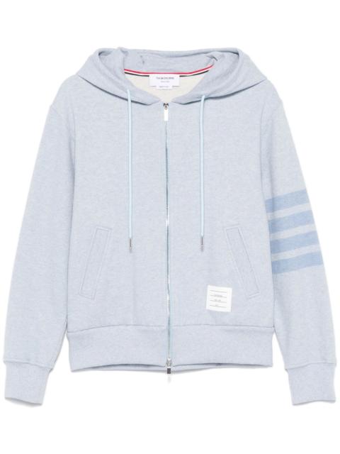Thom Browne Melange Brushed Loopback 4-Bar Zip Up Hoodie Men