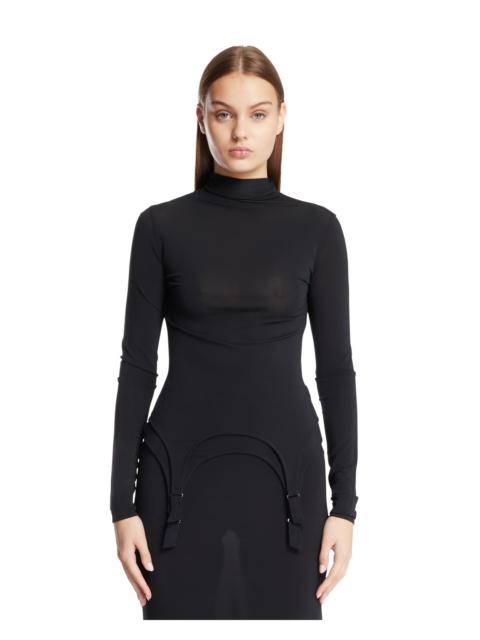 Jean Paul Gaultier Blue Garter Detail Top