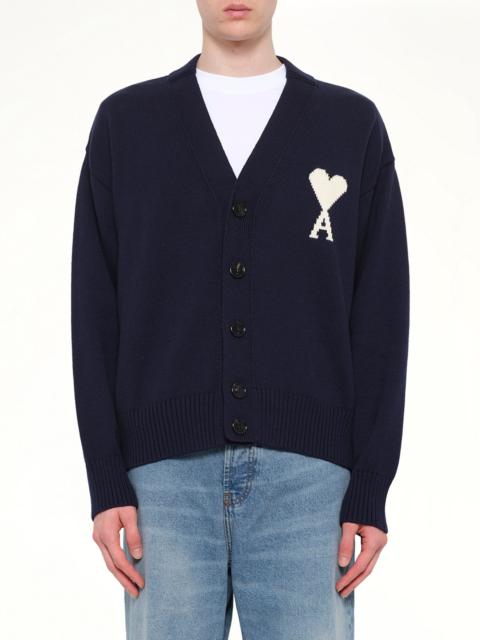 AMI Paris Contrasted ADC Cardigan in Navy