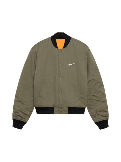 Stüssy Stussy x Nike Reversible Varsity Jacket 'Medium Olive/Bright Mandarin'