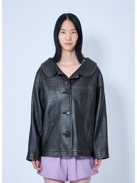 Prada Prada Women Leather Button-Up Jacket
