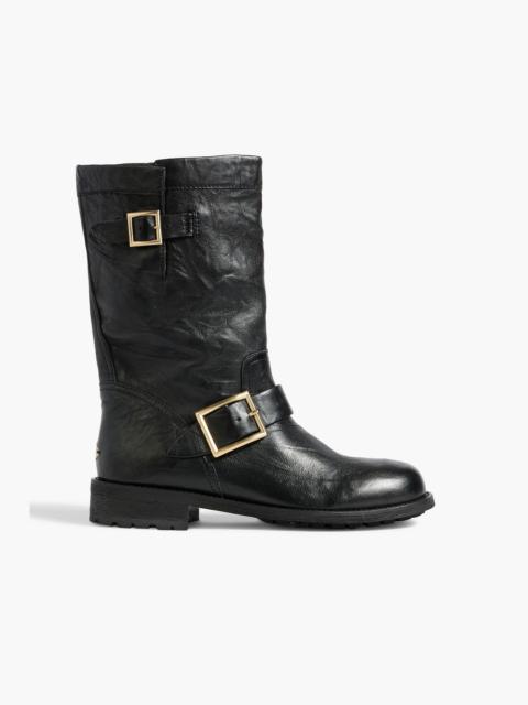 JIMMY CHOO Biker buckled leather boots