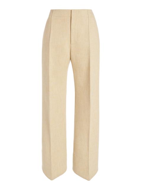 Bottega Veneta Wool-Mélange Cropped Pants neutral
