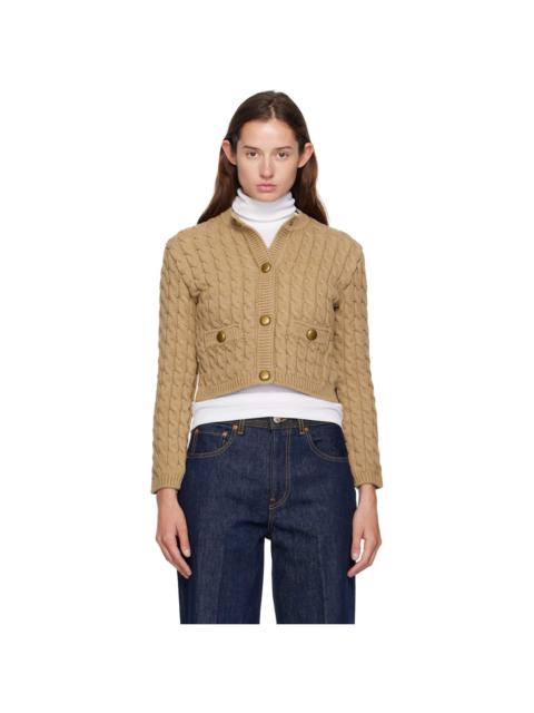 Moncler Beige Cotton Blend Cardigan