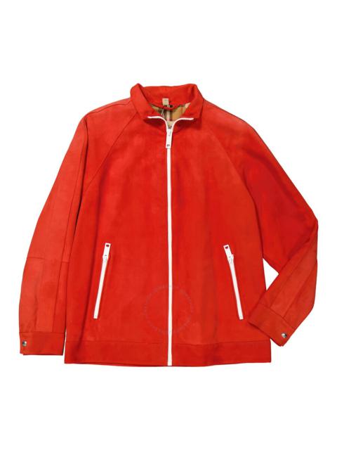 Burberry Open Box - Burberry Ladies Bright Red Suede Bomber, Brand Size 6 (US Size 4)