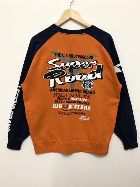 Other Designers Route 66 Sweatshirt Spellout Orange Navy