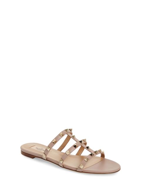 Valentino Valentino Garavani Rockstud Slide Sandal in P45 Poudre at Nordstrom