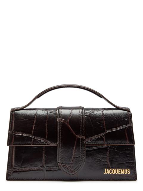 JACQUEMUS Jacquemus Le Grande Bambino Crocodile-effect Leather top Handle bag