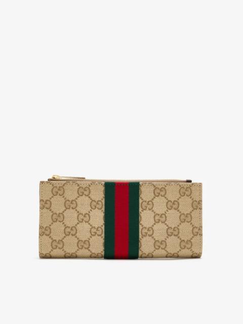 GUCCI Gucci GG Wallet with Web Detail Beige Women