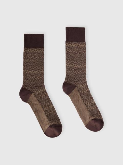 Missoni Mid-length cotton-blend 3D zigzag socks