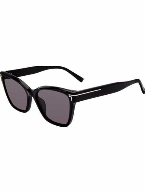 TUMI Tumi Grey Butterfly Ladies Sunglasses STU512 0BLA 56