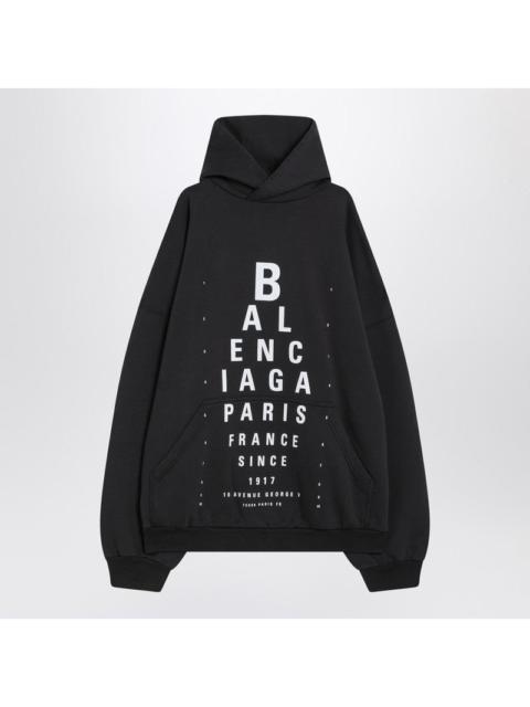 BALENCIAGA Balenciaga Optical Black Washed Oversized Hoodie Women