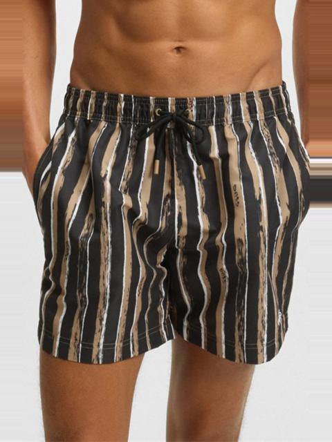 BOSS BOSS Print Swim Trunks in Black at Nordstrom