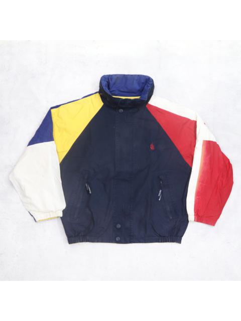 Vintage 90s NAUTICA Logo Embroidered Bomber Windbreaker Reversible Hoodie Sailing Gear Jacket