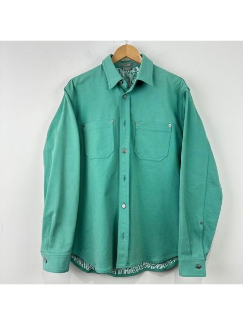 Dior Dior x Shawn Stussy green oversized denim jacket