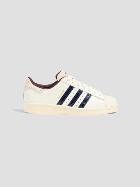 adidas Superstar croc-effect leather sneakers